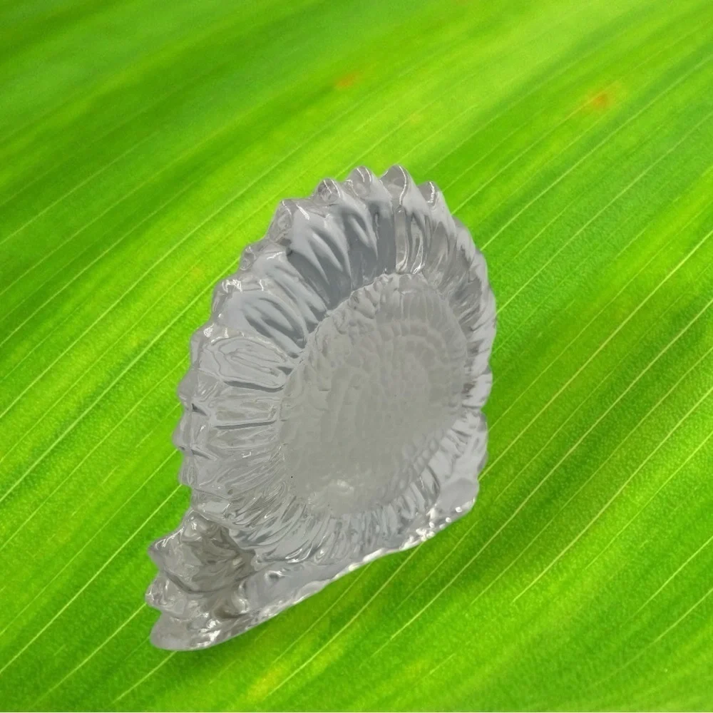 Partylite Clear Frosted Glass Sunflower Candle Tealight Holder